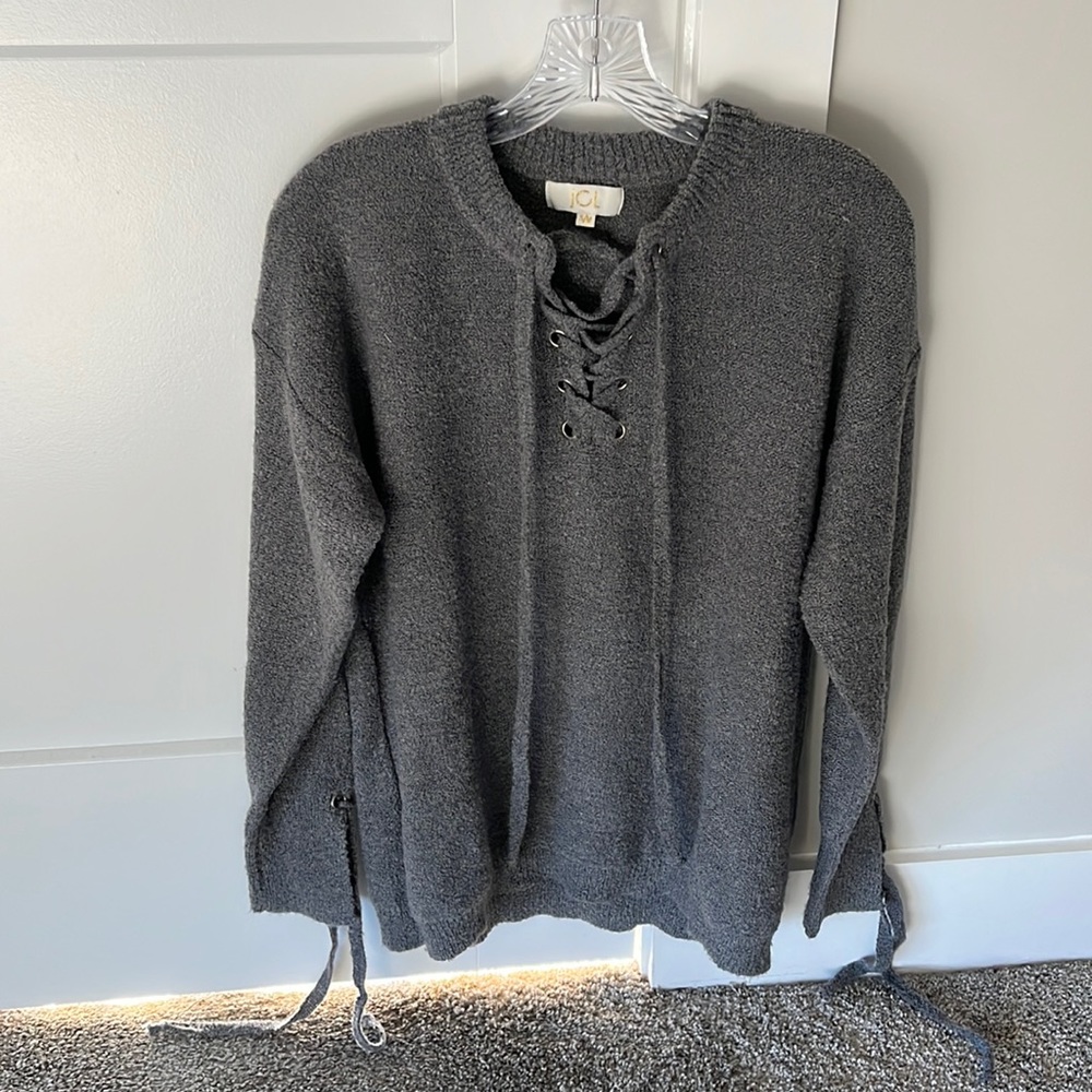 Oversized Gray Knit Sweater